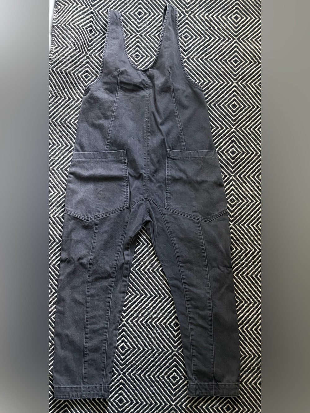 We The Free Black Denim Overalls Jogger